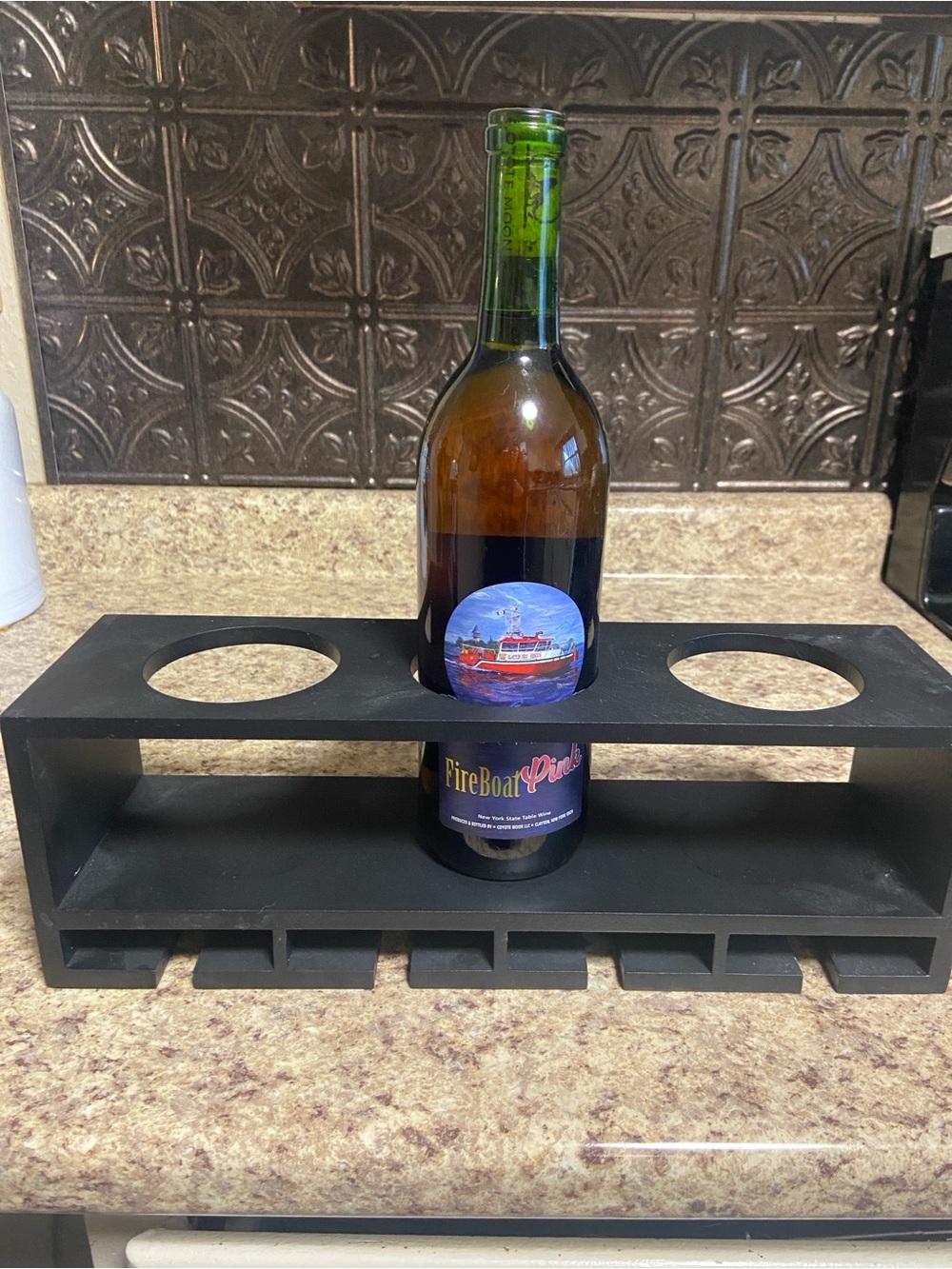 Matte Black Bottle & Stemware Organizer Rack